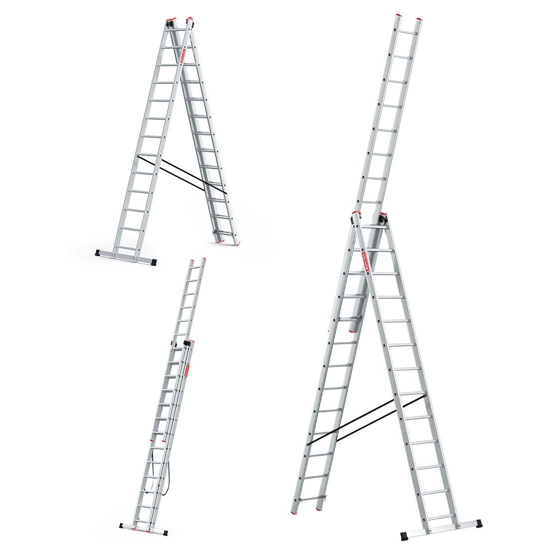 Drabina aluminiowa 3x13 PROFESJONALNA 150 kg produkt POLSKI